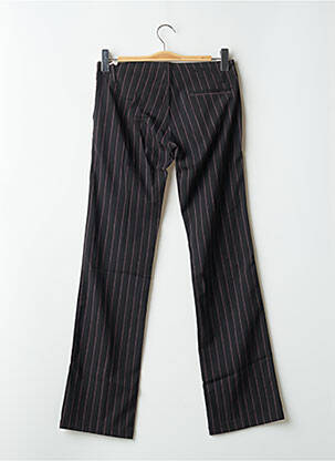Pantalon droit fermeture zippée sous rabat boutonné noir MOGUL femme