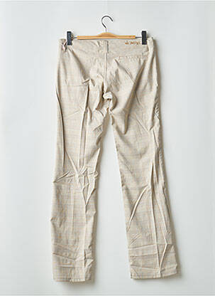 Pantalon droit fermeture zippée sous rabat boutonné beige MOGUL femme