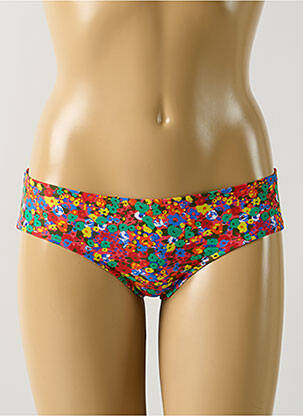 Bas de maillot de bain imprimé fleurs culotte rouge SALINAS femme