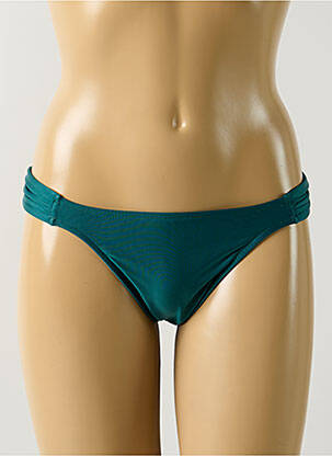 Bas de maillot de bain effet matière satinée culotte vert SALINAS femme