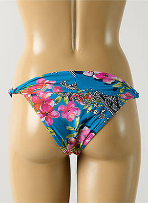 Bas de maillot de bain imprimé fleurs culotte bleu SALINAS femme