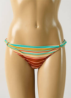 Bas de maillot de bain imprimé rayures culotte marron SALINAS femme