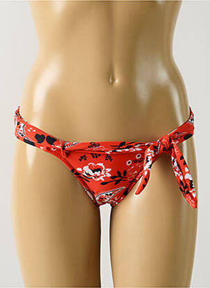 Bas de maillot de bain effet matière satinée bikini orange SALINAS femme