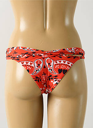 Bas de maillot de bain effet matière satinée bikini orange SALINAS femme