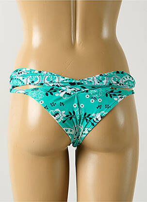 Bas de maillot de bain effet matière satinée bikini vert SALINAS femme