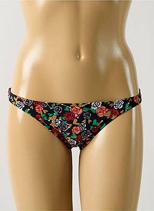Bas de maillot de bain imprimé fleurs bikini noir SALINAS femme