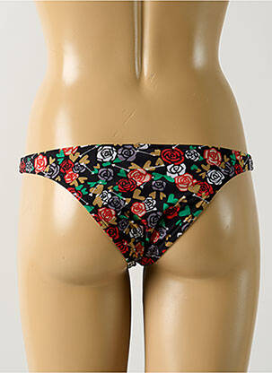 Bas de maillot de bain imprimé fleurs bikini noir SALINAS femme