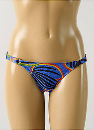 Bas de maillot de bain imprimé fantaisie culotte bleu SALINAS femme