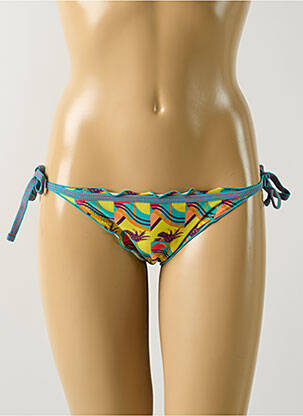 Bas de maillot de bain imprimé tie and dye bikini jaune SALINAS femme