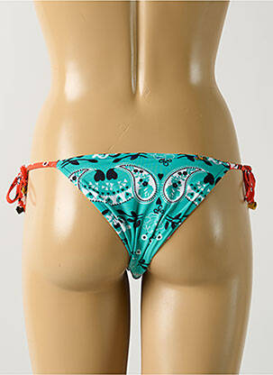 Bas de maillot de bain effet matière satinée bikini bleu SALINAS femme