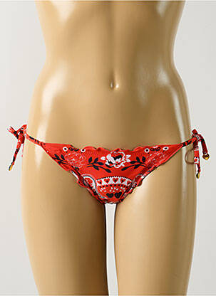 Bas de maillot de bain effet matière satinée bikini orange SALINAS femme