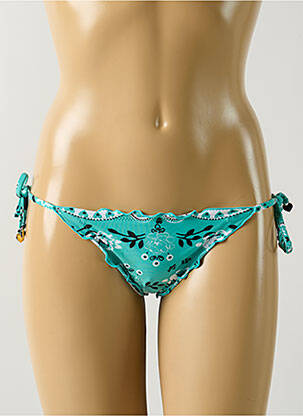 Bas de maillot de bain effet matière satinée bikini bleu SALINAS femme