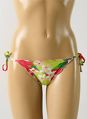 Bas de maillot de bain imprimé fleurs bikini vert SALINAS femme