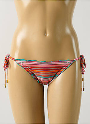 Bas de maillot de bain imprimé rayures bikini rose SALINAS femme
