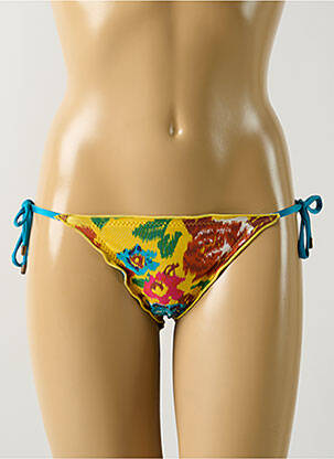 Bas de maillot de bain imprimé fleurs bikini jaune SALINAS femme