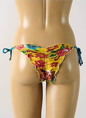 Bas de maillot de bain imprimé fleurs bikini jaune SALINAS femme