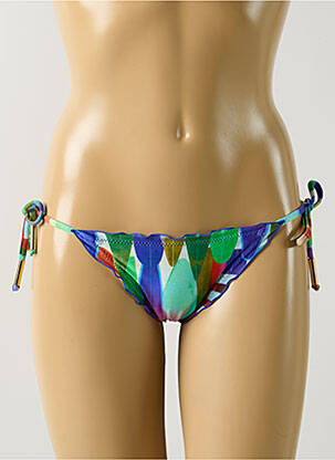 Bas de maillot de bain fermeture liens à nouer bikini bleu SALINAS femme