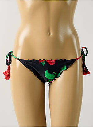 Bas de maillot de bain imprimé fleurs bikini noir SALINAS femme