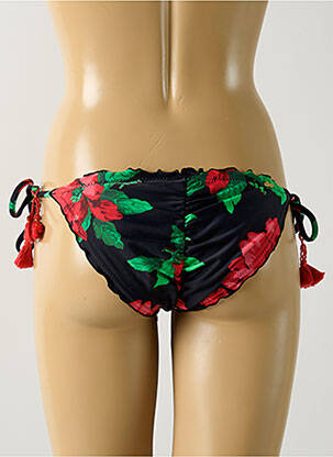 Bas de maillot de bain imprimé fleurs bikini noir SALINAS femme