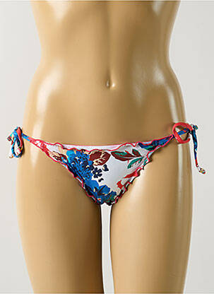 Bas de maillot de bain imprimé fleurs bikini bleu SALINAS femme