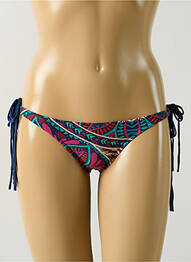 Bas de maillot de bain effet matière satinée bikini bleu SALINAS femme