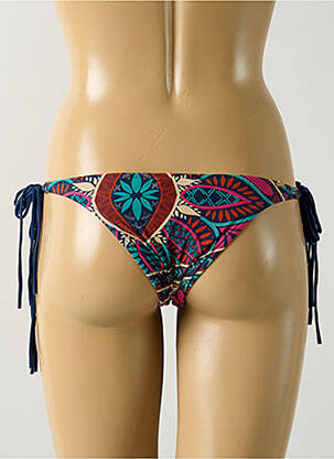 Bas de maillot de bain effet matière satinée bikini bleu SALINAS femme