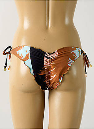 Bas de maillot de bain imprimé tie and dye bikini marron SALINAS femme