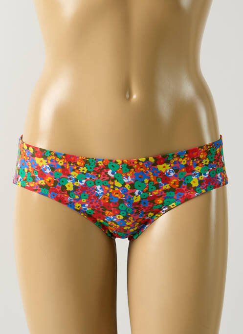 Bas de maillot de bain imprimé fleurs culotte rouge SALINAS femme