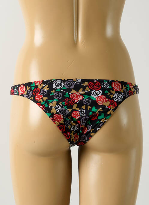 Bas de maillot de bain imprimé fleurs bikini noir SALINAS femme