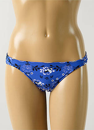 Bas de maillot de bain effet matière satinée culotte bleu SALINAS femme