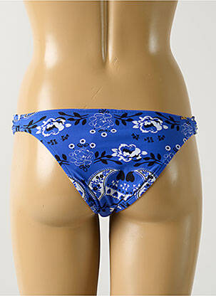 Bas de maillot de bain effet matière satinée culotte bleu SALINAS femme