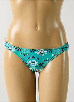 Bas de maillot de bain effet matière satinée culotte vert SALINAS femme