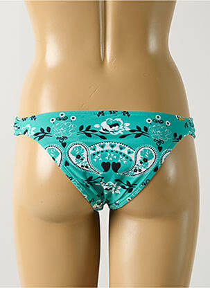 Bas de maillot de bain effet matière satinée culotte vert SALINAS femme