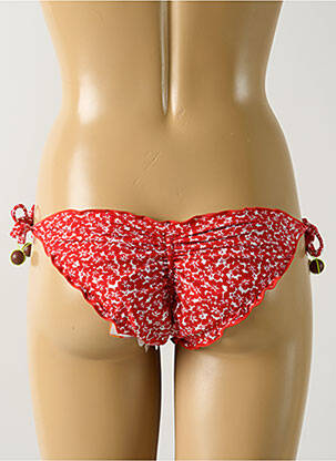 Bas de maillot de bain imprimé rayures bikini rouge SALINAS femme