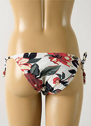 Bas de maillot de bain imprimé fleurs bikini blanc SALINAS femme