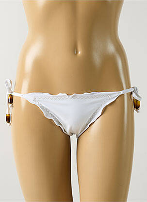 Bas de maillot de bain effet matière satinée bikini blanc SALINAS femme