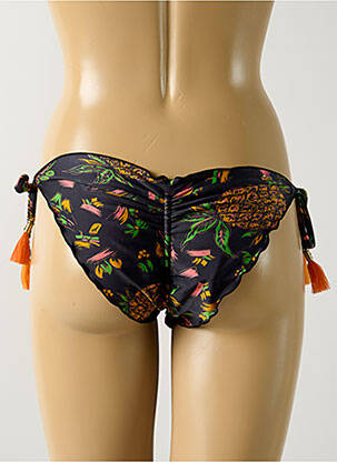 Bas de maillot de bain imprimé fleurs bikini noir SALINAS femme