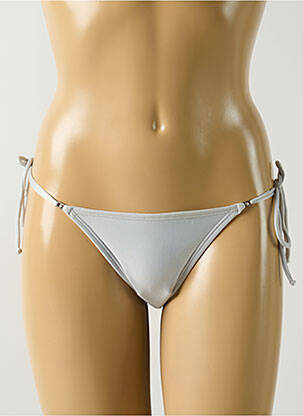 Bas de maillot de bain effet matière satinée bikini gris SALINAS femme