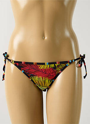 Bas de maillot de bain tissage satiné bikini noir SALINAS femme
