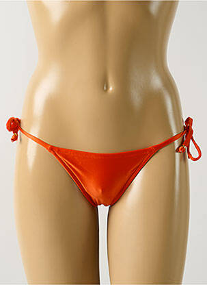 Bas de maillot de bain effet matière satinée bikini orange SALINAS femme