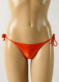 Bas de maillot de bain effet matière satinée bikini orange SALINAS femme