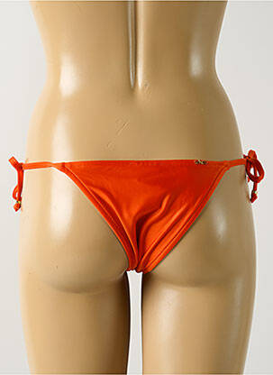 Bas de maillot de bain effet matière satinée bikini orange SALINAS femme