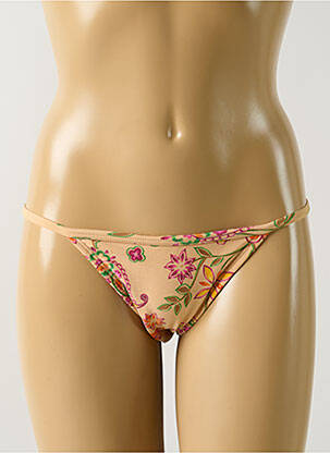Bas de maillot de bain imprimé fleurs bikini beige SALINAS femme