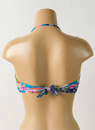 Haut de maillot de bain stretch haut soutien-gorge moulé bleu SALINAS femme