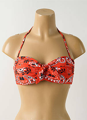 Haut de maillot de bain stretch haut soutien-gorge avec mousse de rembourrage amovible orange SALINAS femme