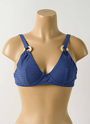 Haut de maillot de bain stretch haut soutien-gorge emboitant bleu SALINAS femme