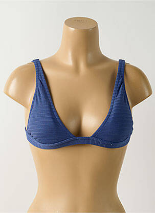 Haut de maillot de bain stretch haut soutien-gorge moulé bleu SALINAS femme