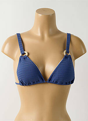 Haut de maillot de bain stretch haut soutien-gorge avec mousse de rembourrage amovible bleu SALINAS femme