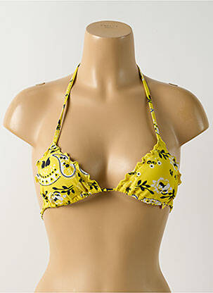 Haut de maillot de bain stretch haut soutien-gorge avec mousse de rembourrage amovible jaune SALINAS femme