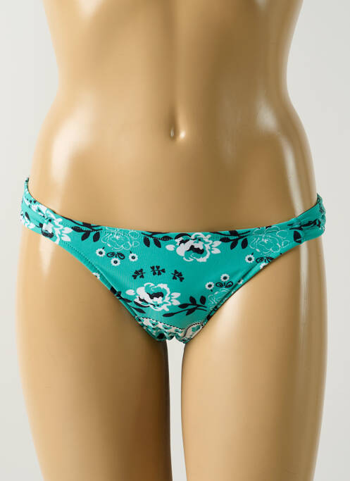 Bas de maillot de bain effet matière satinée culotte vert SALINAS femme